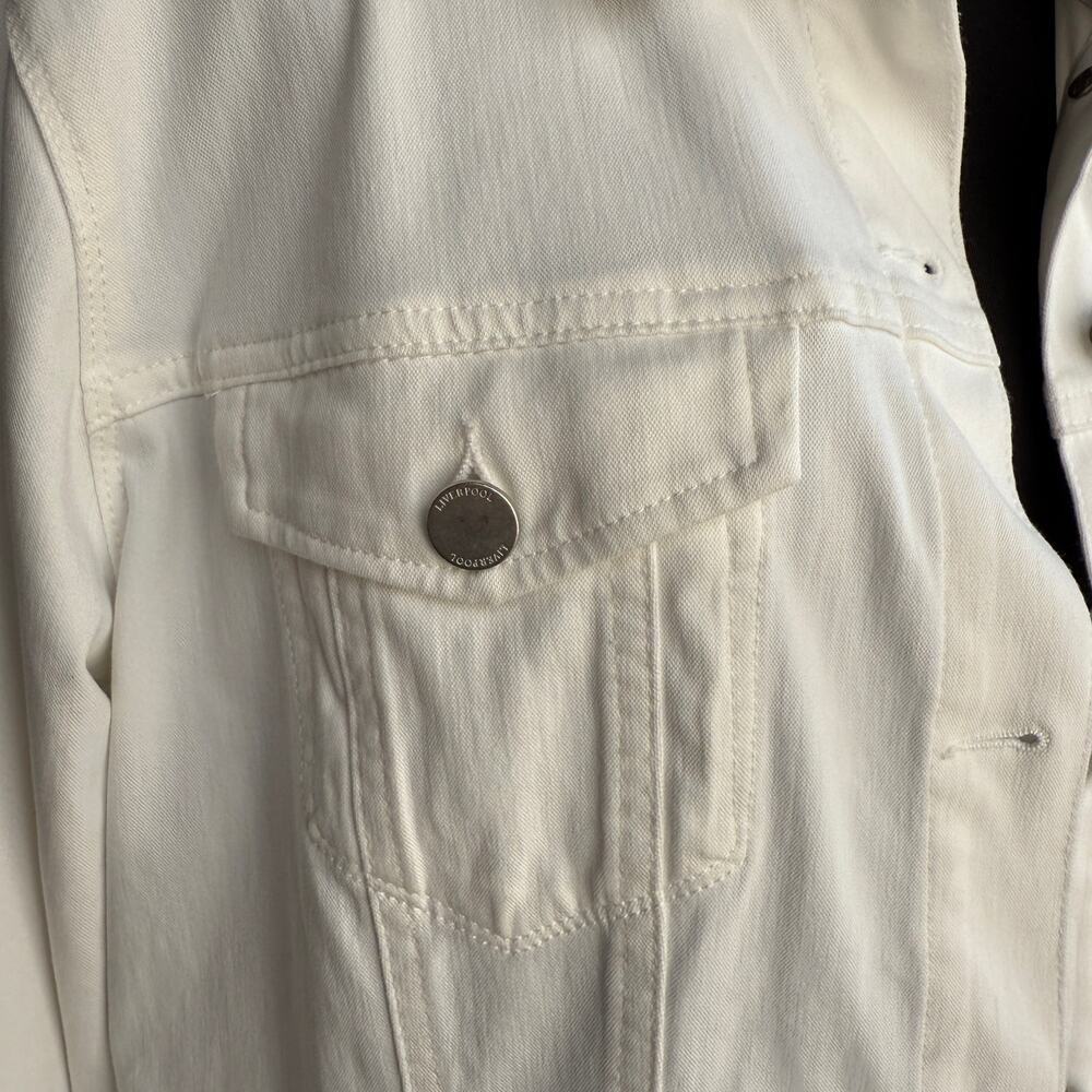 Womens Liverpool white stretch denim jacket - jean jacket - size XL - Picture 4 of 13